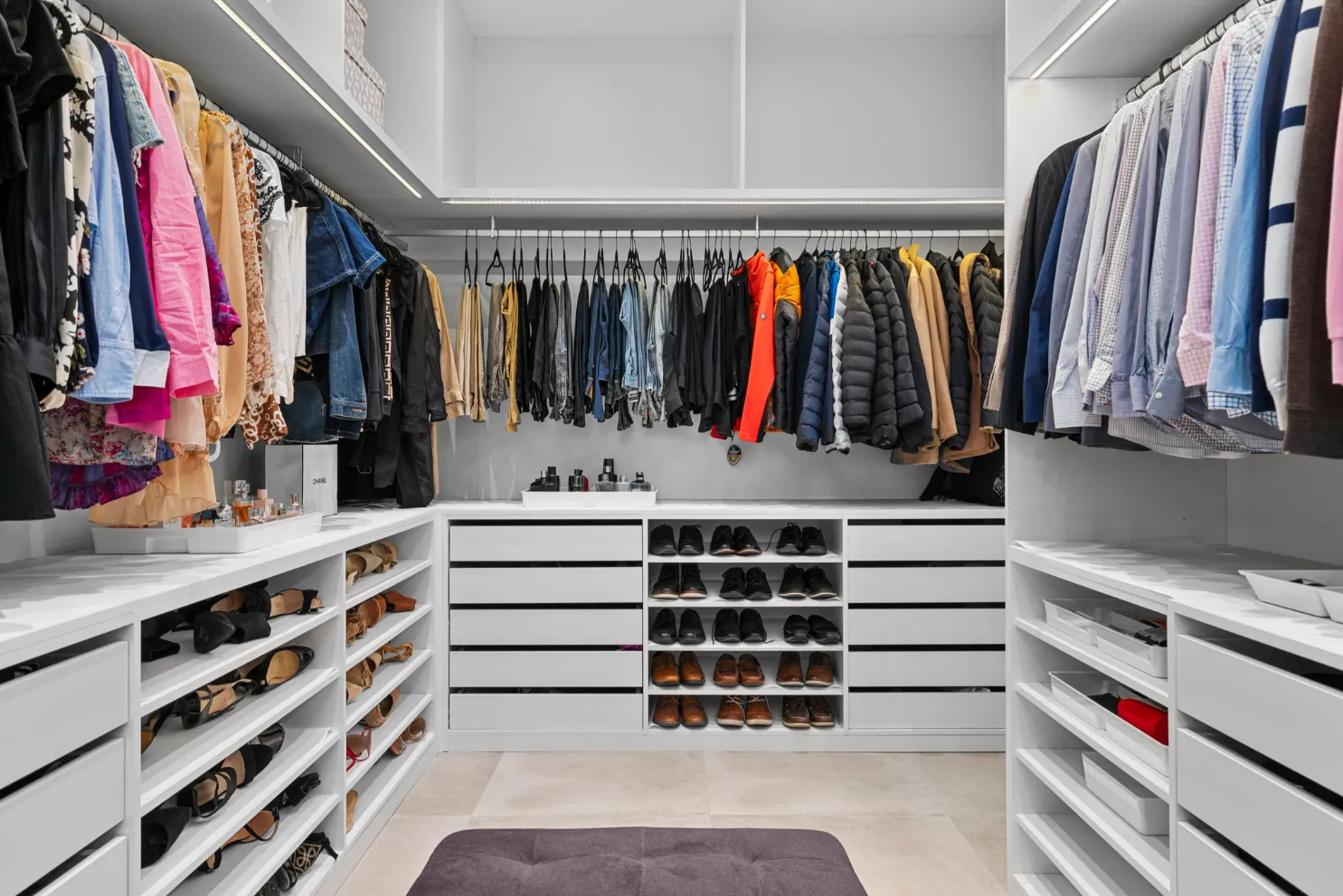 A closet built and installed by Click Closets